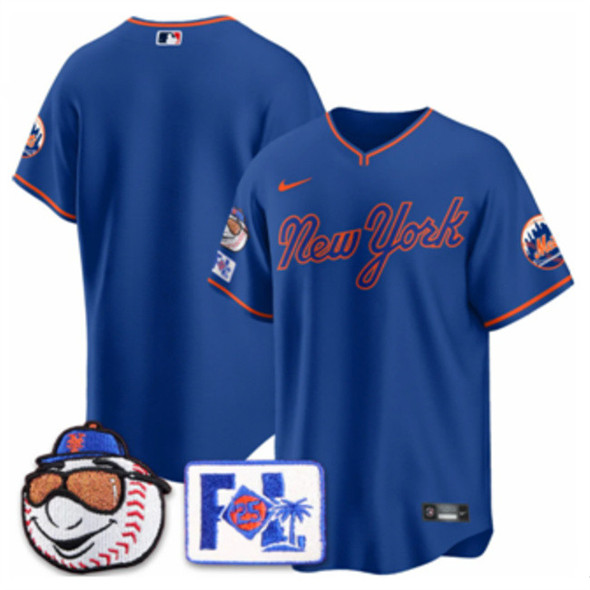 New York Mets Blank Royal 2025 Spring Training Stitched Baseball Jersey