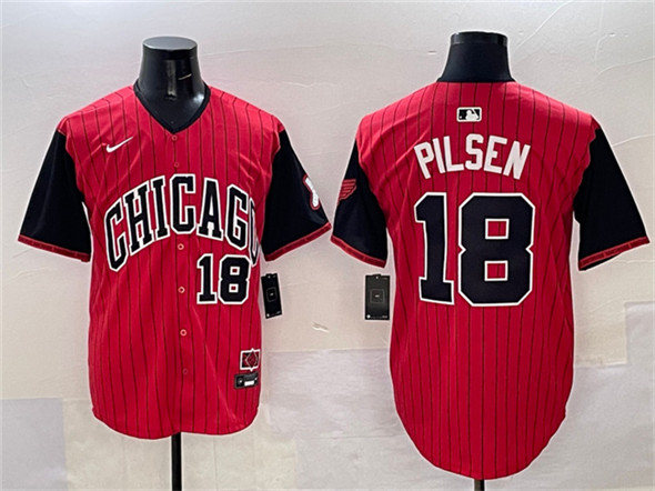 Chicago White Sox #18 Pilsen Red Black 2025 City Connect Limited Stitched Baseball Jersey
