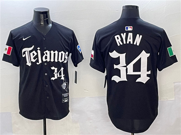 Texas Rangers #34 Nolan Ryan Black Mexico 2025 Vapor Premier Limited Stitched Baseball Jersey