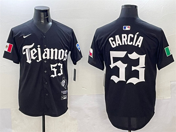 Texas Rangers #53 Adolis Garc??a Black Mexico 2025 Vapor Premier Limited Stitched Baseball Jersey