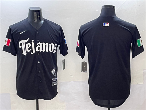 Texas Rangers Blank Black Mexico 2025 Vapor Premier Limited Stitched Baseball Jersey