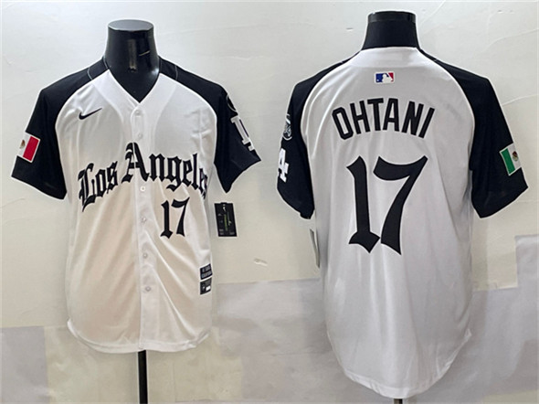 Los Angeles Dodgers #17 Shohei Ohtani White Black Mexico 2025 LA Gothic Style With Fernando Patch Vapor Premier Limited Stitched Baseball Jersey