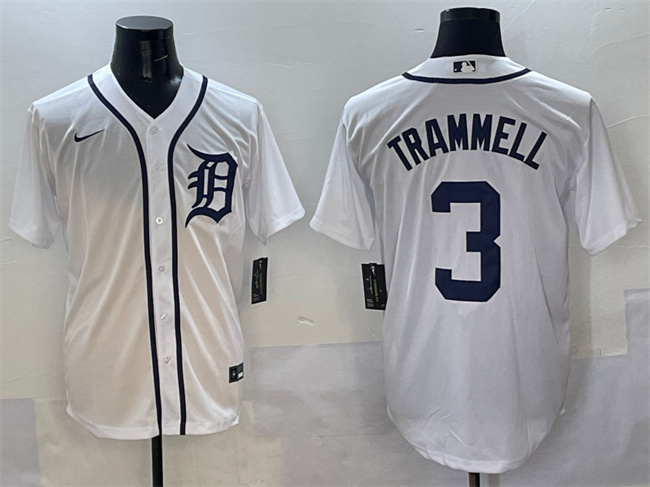 Detroit Tigers #3 Alan Trammell White Cool Base Stitched Baseball Jersey