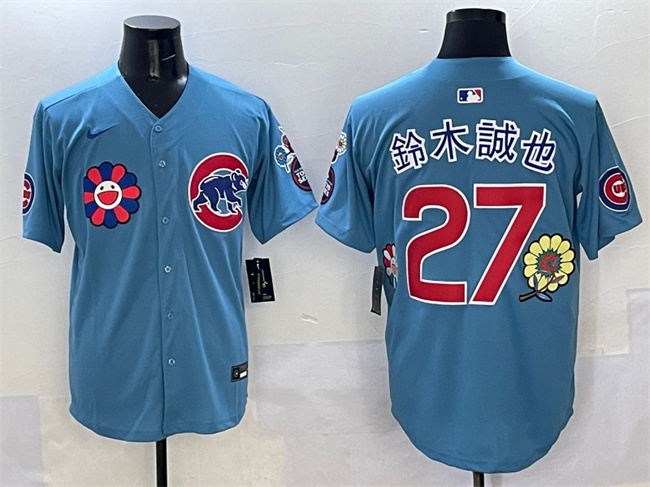 Chicago Cubs #27 ????\? Blue 2025 Tokyo Series 2nd Alternate Limited Stitched Baseball Jersey