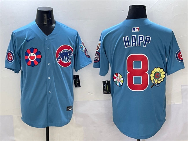 Chicago Cubs #8 Ian Happ Blue 2025 Tokyo Series 2nd Alternate Limited Stitched Baseball Jersey