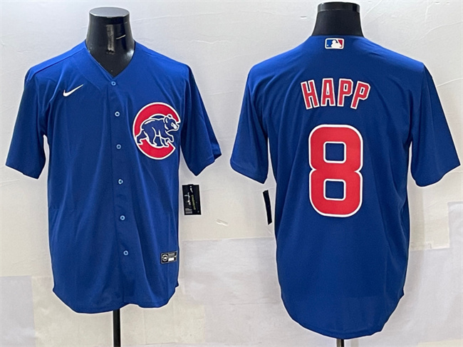 Chicago Cubs #8 Ian Happ Royal Cool Base Stitched Baseball Jersey