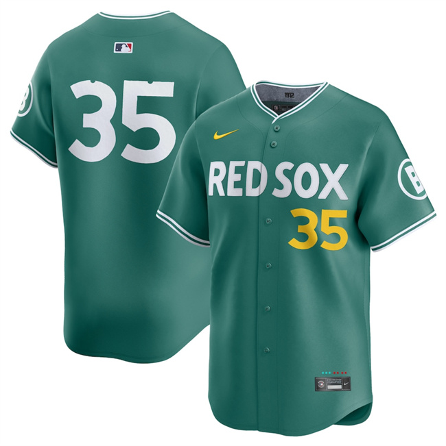 Boston Red Sox #35 Garrett Crochet Green 2025 City Connect Limited Stitched Baseball Jersey