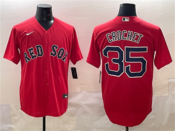 Boston Red Sox #35 Garrett Crochet Red Cool Base Stitched Baseball Jersey