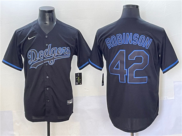 Los Angeles Dodgers #42 Jackie Robinson Black Fashion Stitched Baseball Jersey