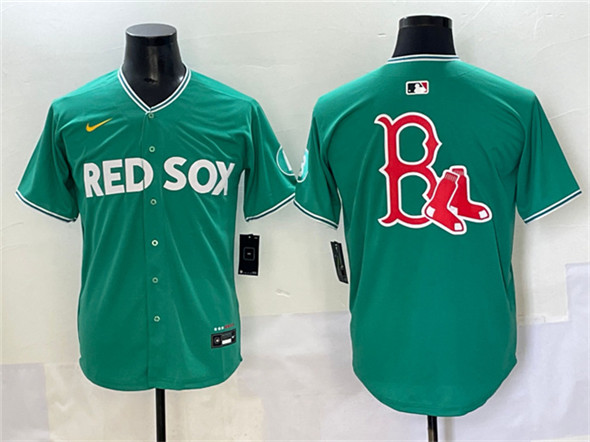 Boston Red Sox Team Big Logo Green 2025 City Connect Limited Stitched Baseball Jersey