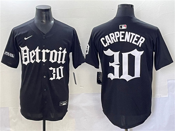 Detroit Tigers #30 Kerry Carpenter Black 'Motor Gothic Edition' Vapor Premier Limited Stitched Baseball Jersey