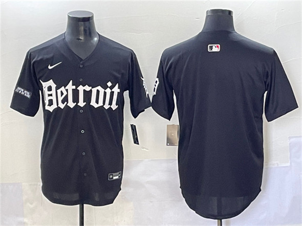 Detroit Tigers Blank Black 'Motor Gothic Edition' Vapor Premier Limited Stitched Baseball Jersey