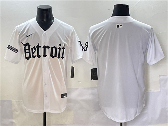 Detroit Tigers Blank White 'Motor Gothic Edition' Vapor Premier Limited Stitched Baseball Jersey