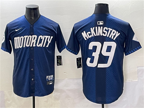Detroit Tigers #39 Zach McKinstry 2024 Navy City Connect Cool Base Limited Stitched Baseball Jersey