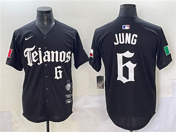 Texas Rangers #6 Josh Jung Black Mexico 2025 Vapor Premier Limited Stitched Baseball Jersey