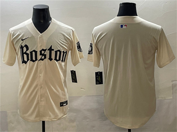 Boston Red Sox Blank Cream Gothic Vapor Limited Stitched Baseball Jersey