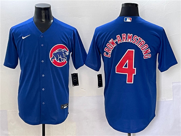 Chicago Cubs #4 Pete Crow-Armstrong Royal Cool Base Stitched Baseball Jersey