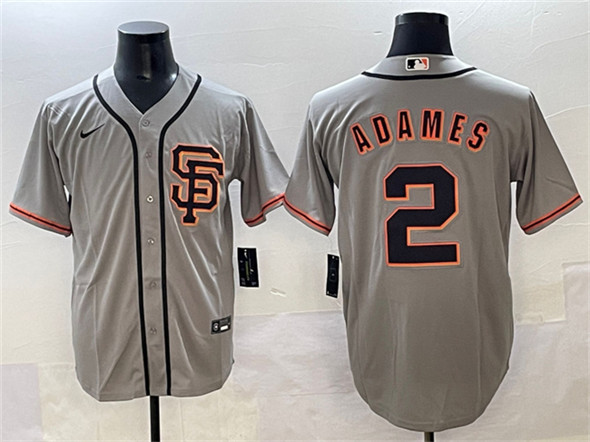 San Francisco Giants #2 Willy Adames Gray Cool Base Stitched Baseball Jersey