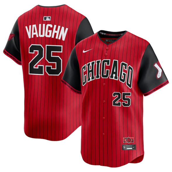 Chicago White Sox #25 Andrew Vaughn Red Black 2025 City Connect Limited Stitched Baseball Jersey