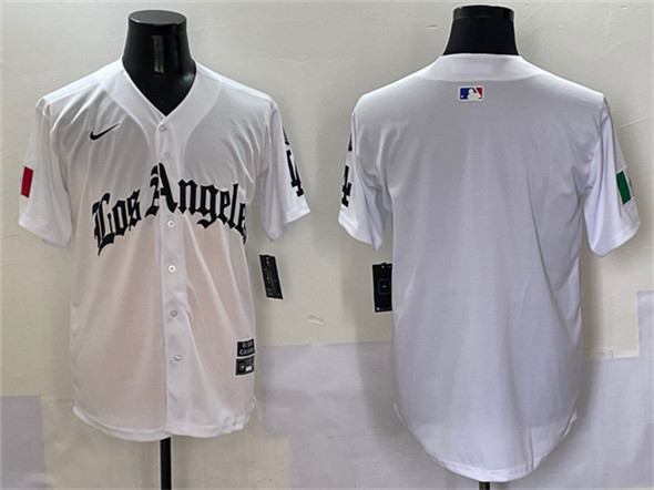 Los Angeles Dodgers Blank White Mexico 2025 LA Gothic Style With Fernando Patch Vapor Premier Limited Stitched Baseball Jersey