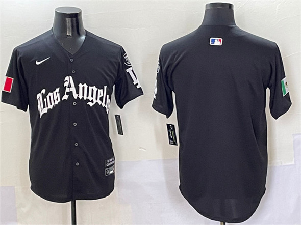 Los Angeles Dodgers Blank Black Mexico 2025 LA Gothic Style With Fernando Patch Vapor Premier Limited Stitched Baseball Jersey
