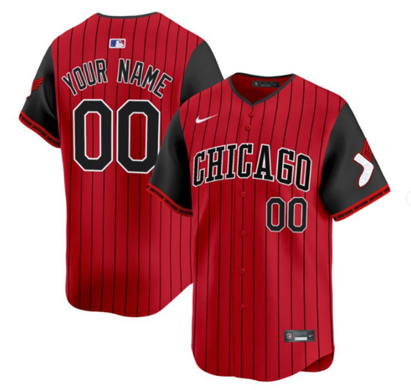 Chicago White Sox Active Player Custom Red Black 2025 City Connect Limited Stitched Baseball Jersey