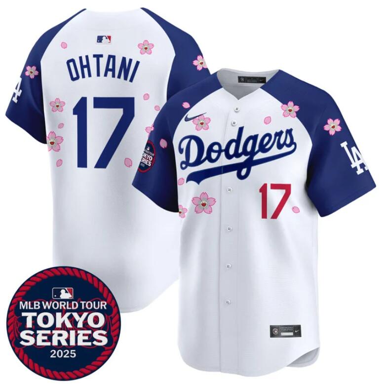 Los Angeles Dodgers #17 Shohei Ohtani White Royal 2025 Tokyo Series Limited Stitched Baseball Jersey