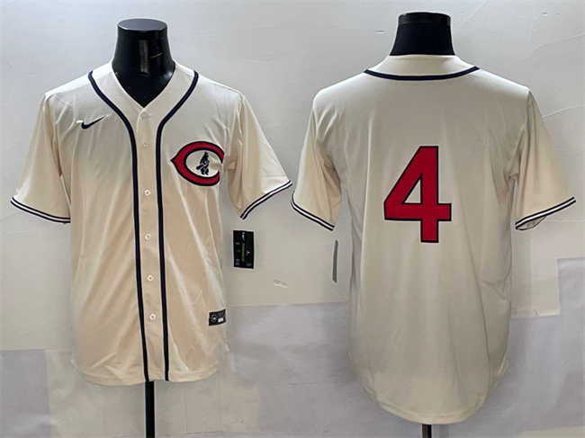 Chicago Cubs #4 Pete Crow-Armstrong Cream Field of Dreams Cool Base Stitched Baseball Jersey