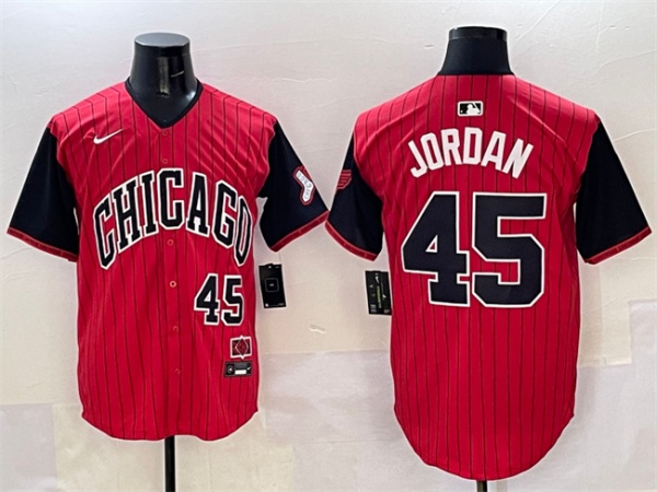 Chicago White Sox #45 Michael Jordan Red Black 2025 City Connect Limited Stitched Baseball Jersey