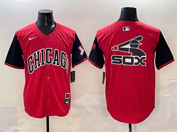 Chicago White Sox Team Big Logo Red Black 2025 City Connect Limited Stitched Baseball Jersey