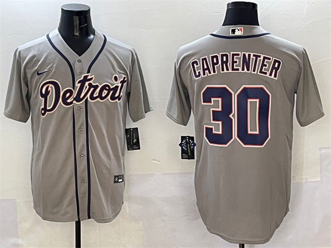 Detroit Tigers #30 Kerry Carpenter Grey Cool Base Stitched Baseball Jersey
