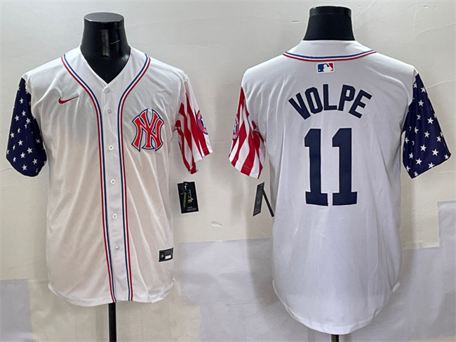 New York Yankees #11 Anthony Volpe White American Style Limited Stitched Baseball Jersey