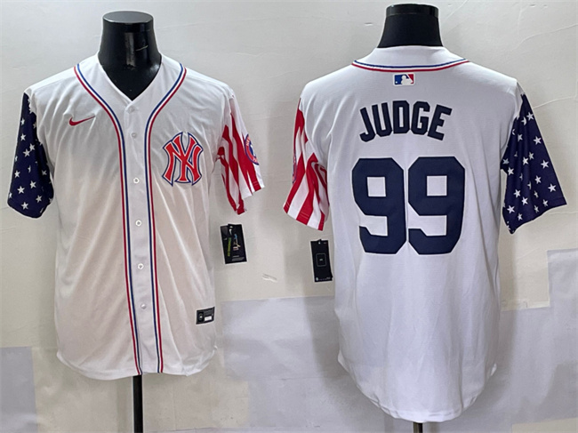 New York Yankees #99 Aaron Judge White American Style Limited Stitched Baseball Jersey