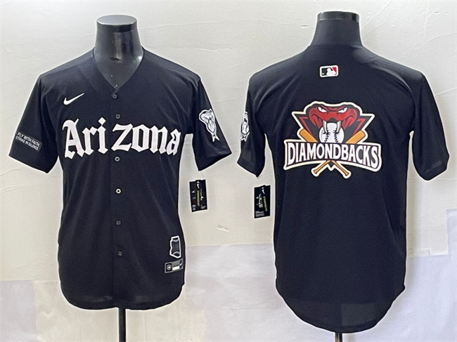 Arizona Diamondbacks Team Big Logo Black 'Gothic Desert Fang Edition' Vapor Premier Limited Stitched Baseball Jersey