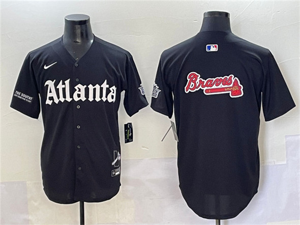 Atlanta Braves Black Team Big Logo Gothic South x Outkast Edition Vapor Limited Stitched Baseball Jersey