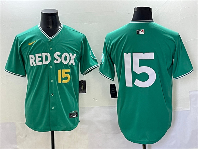 Boston Red Sox #15 Dustin Pedroia Green 2025 City Connect Limited Stitched Baseball Jersey