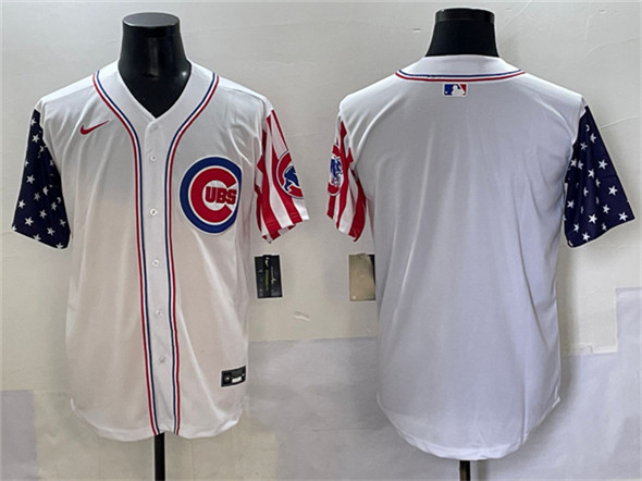 Chicago Cubs Blank White 2025 Independence Day Vapor Premier Limited Stitched Baseball Jersey