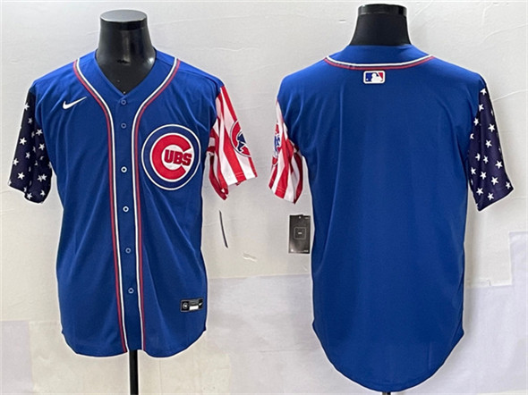 Chicago Cubs Blank Royal 2025 Independence Day Vapor Premier Limited Stitched Baseball Jersey