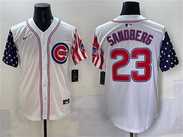 Chicago Cubs #23 Ryne Sandberg White 2025 Independence Day Vapor Premier Limited Stitched Baseball Jersey