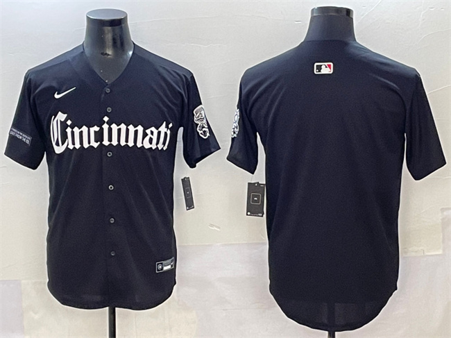 Cincinnati Reds Blank Black 'Gothic Queen City Edition' Vapor Premier Limited Stitched Baseball Jersey
