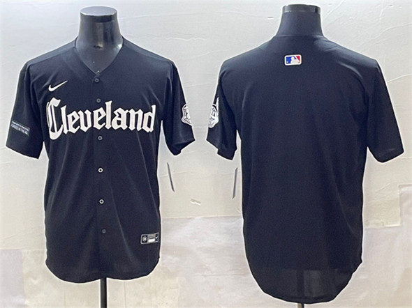 Cleveland Guardians Blank Black Gothic Vapor Premier Limited Stitched Baseball Jersey