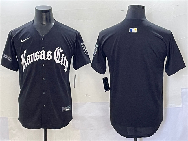 Kansas City Royals Blank Black 'Gothic Crown Edition' Vapor Premier Limited Stitched Baseball Jersey