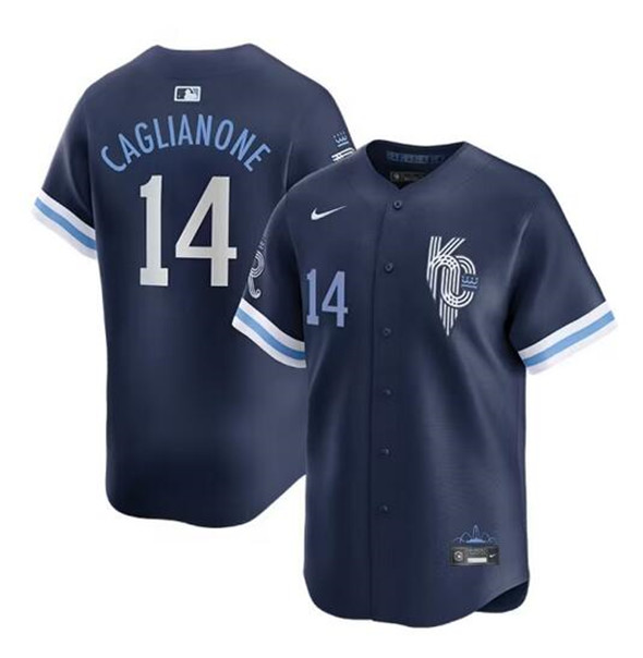 Kansas City Royals #14 Jac Caglianone Navy City Connect Limited Stitched Baseball Jersey