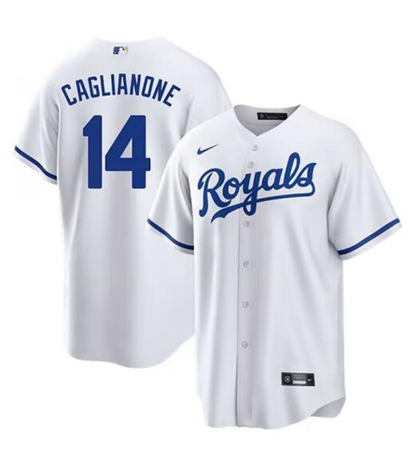 Kansas City Royals #14 Jac Caglianone White Cool Base Stitched Baseball Jersey