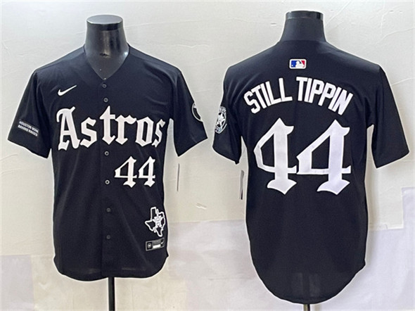 Houston Astros #44 Still Tippin Black Gothic 'Houston Born Barrio Raised' Limited Stitched Baseball Jersey