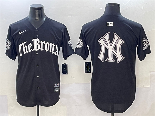 New York Yankees Team Big Logo Black 'Gothic Legacy Edition' Vapor Premier Limited Stitched Baseball Jersey