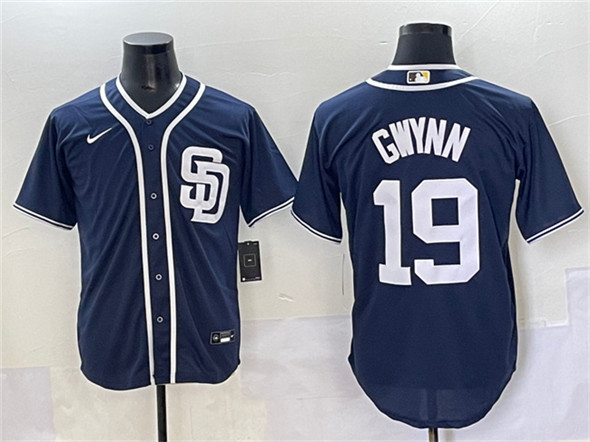 San Diego Padres #19 Tony Gwynn Navy Cool Base Stitched Baseball Jersey