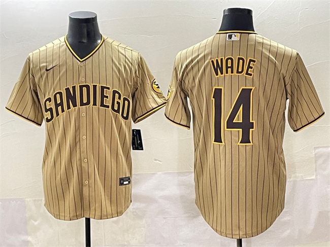 San Diego Padres #14 Tyler Wade Tan Cool Base Stitched Baseball Jersey