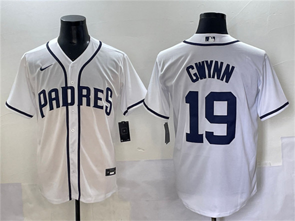 San Diego Padres #19 Tony Gwynn White Cool Base Stitched Baseball Jersey