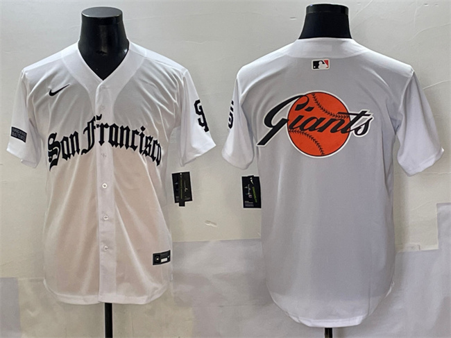 San Francisco Giants Team Big Logo White 'Gothic Fog Edition' Vapor Premier Limited Stitched Jersey